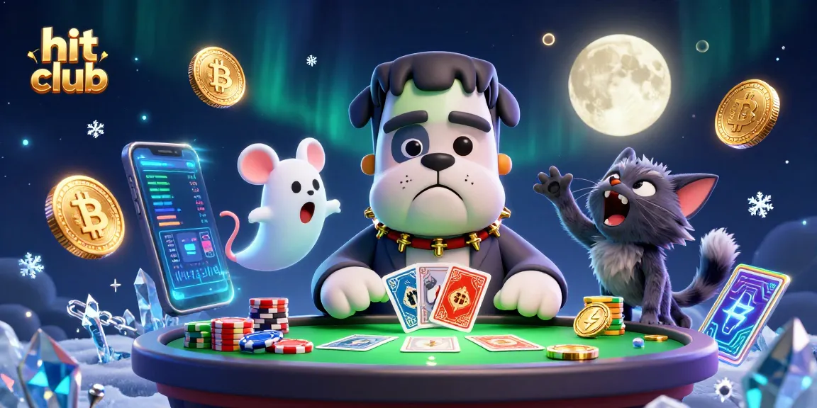 Experience the thrill of hit club as a Frankenstein bulldog dealer engages players amidst vibrant gambling elements.